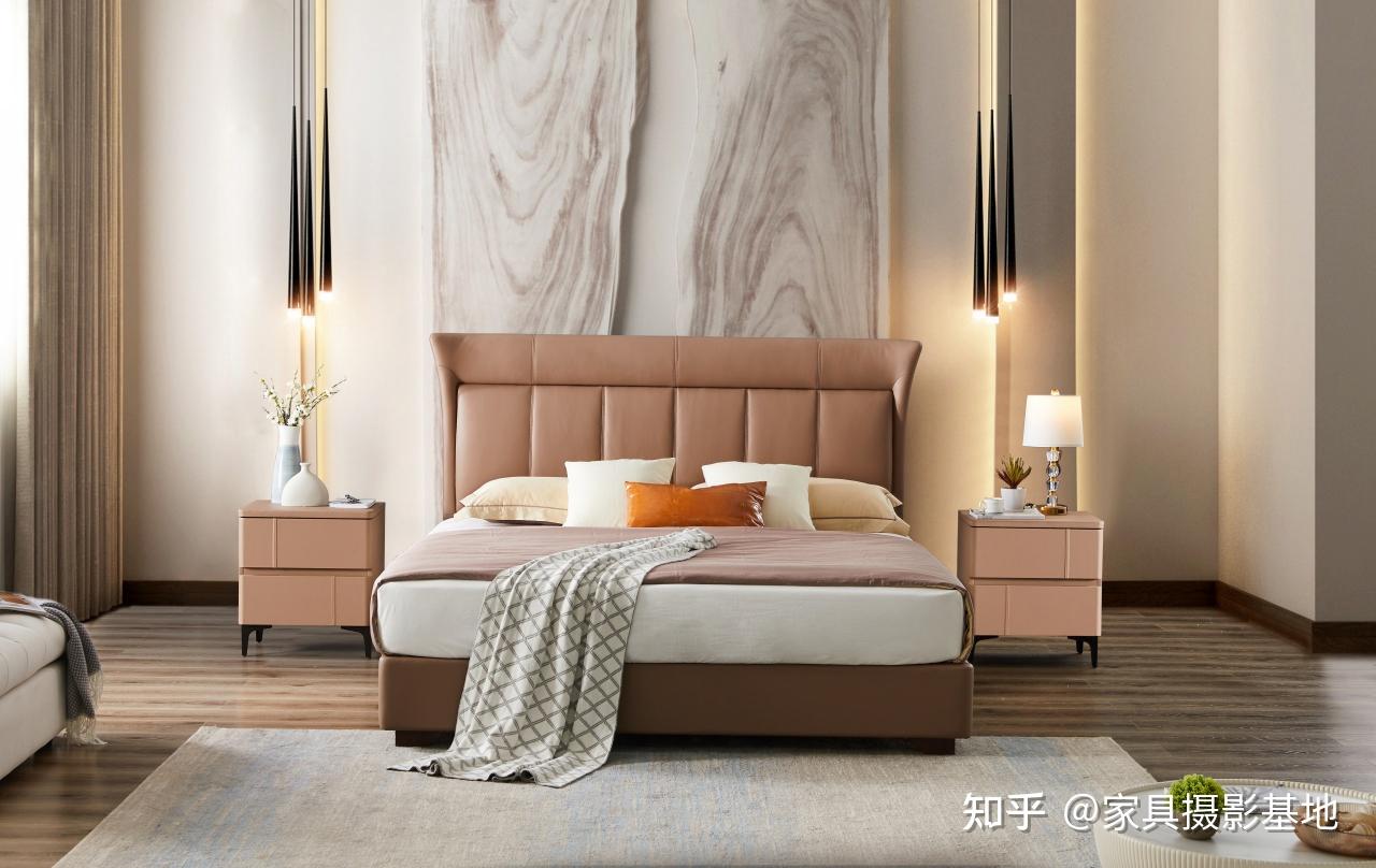 家具摄影商业拍摄现代床架场景布置拍摄图