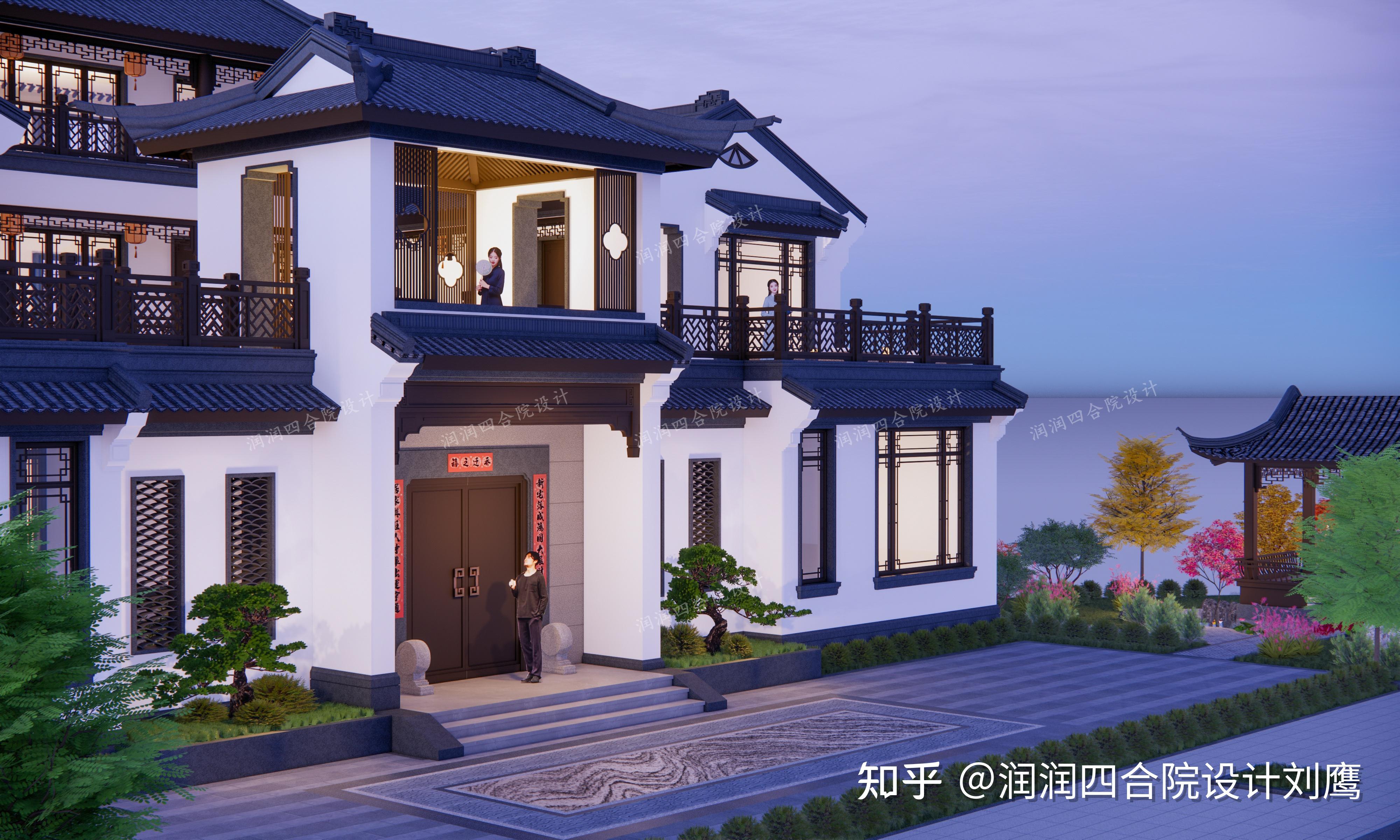 润润四合院设计刘鹰:兄弟双拼三层四合院24×18:每人一边,各自楼梯厨餐,共用中堂 - 知乎