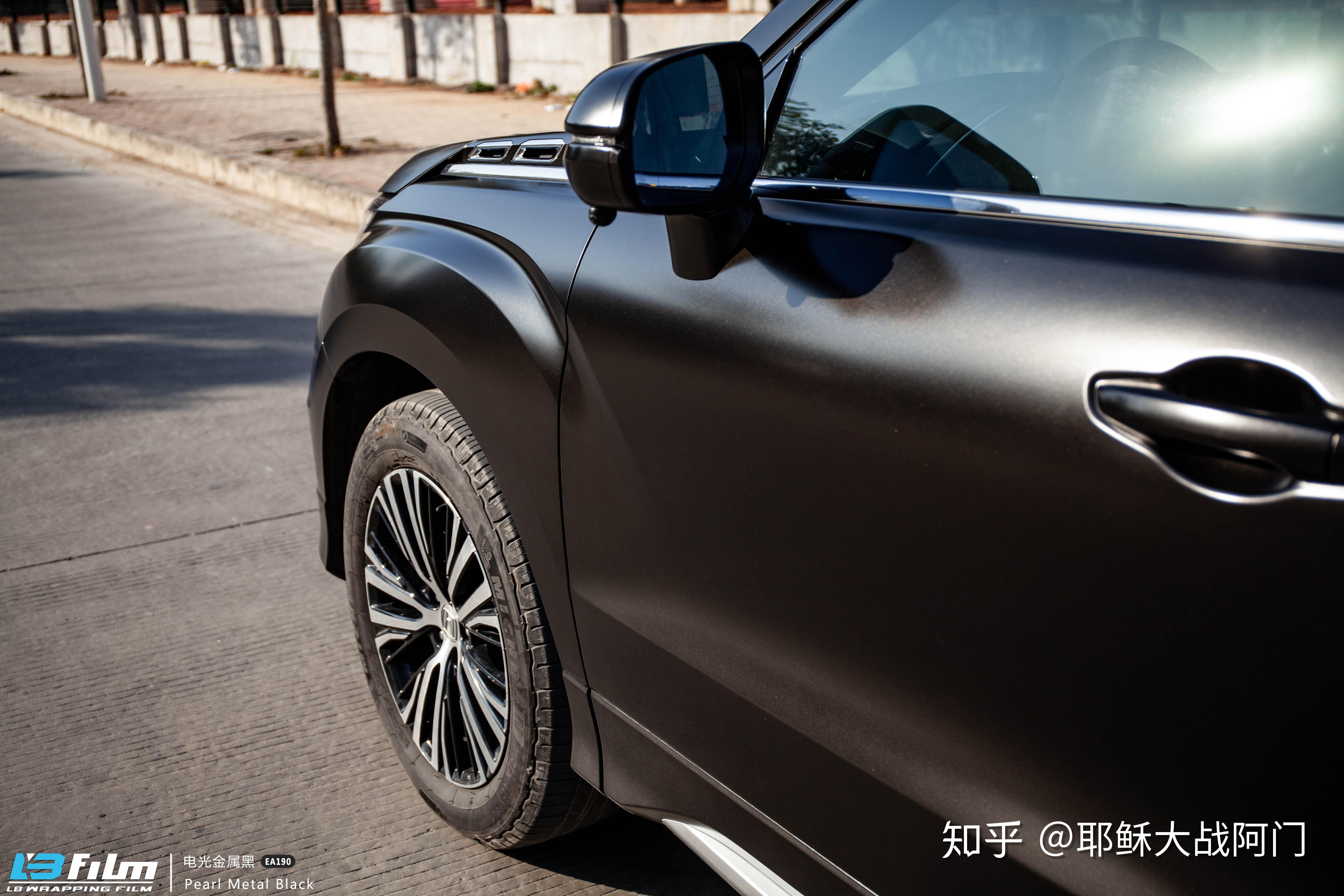 本田冠道车身改色lbfilm电光金属黑装贴效果图