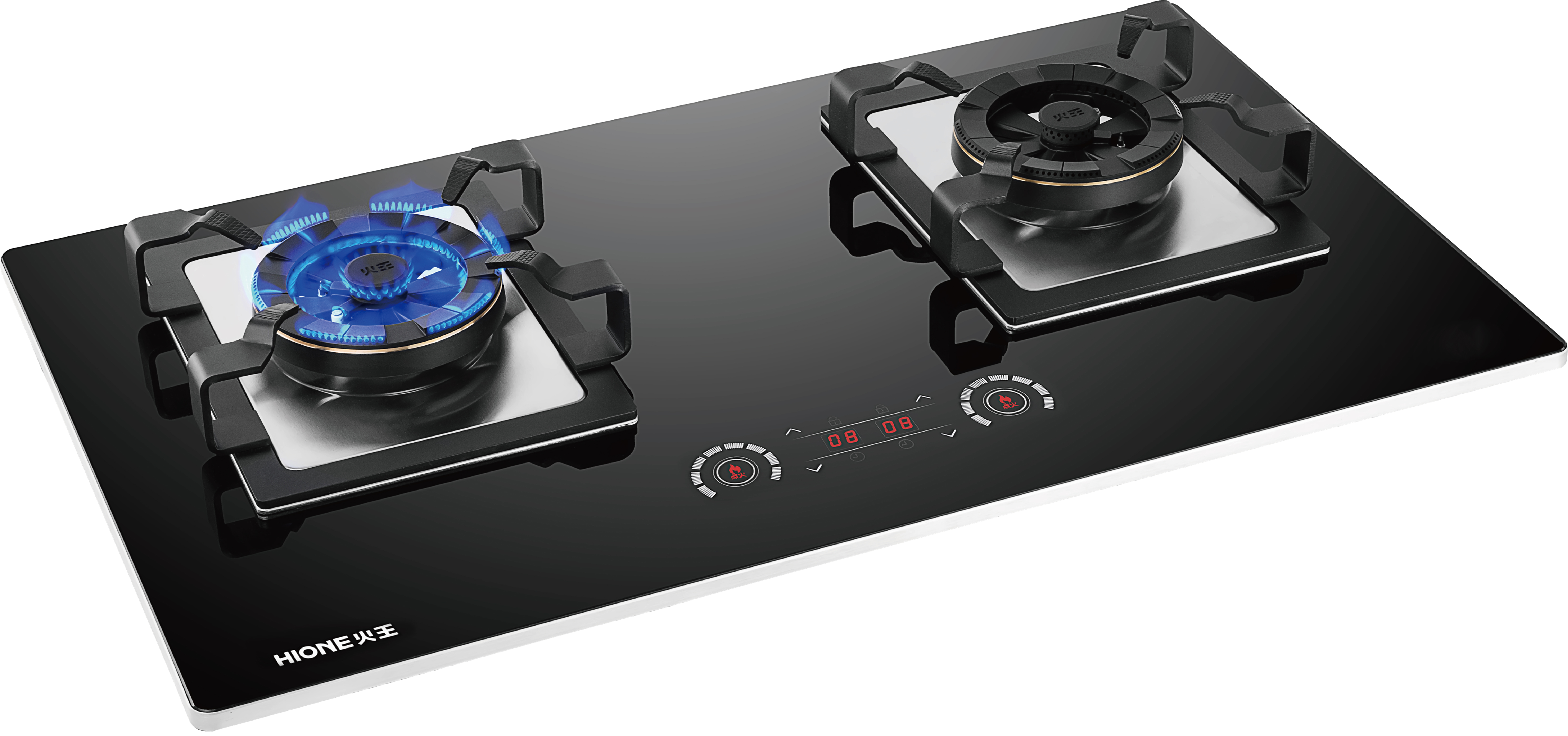 火王触屏燃气灶523x2清洁只需15秒