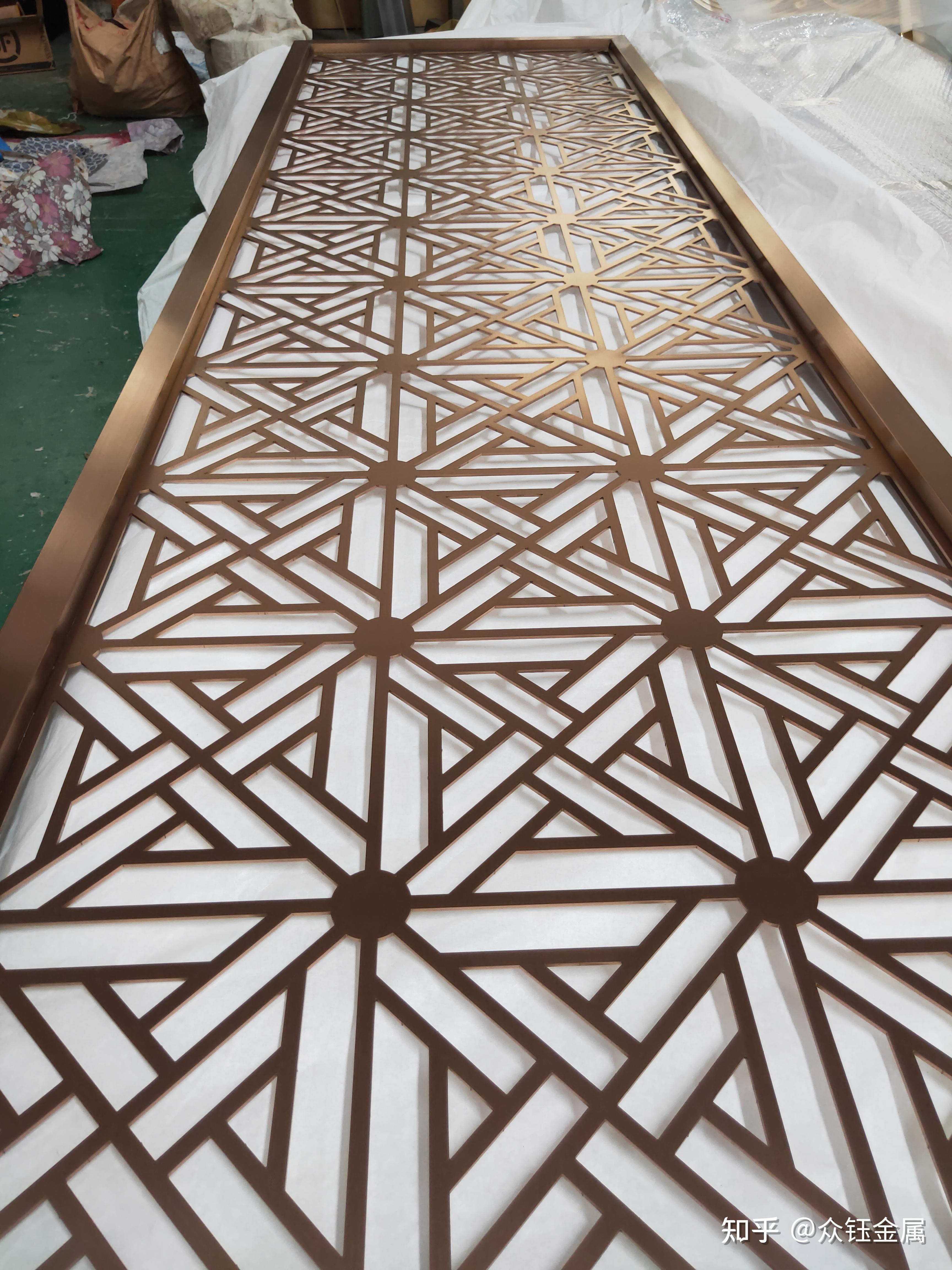 不锈钢激光花格酒店售楼部装饰隔断