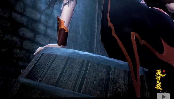 焰灵姬怡然自得. 坐上木桶摆出pose.