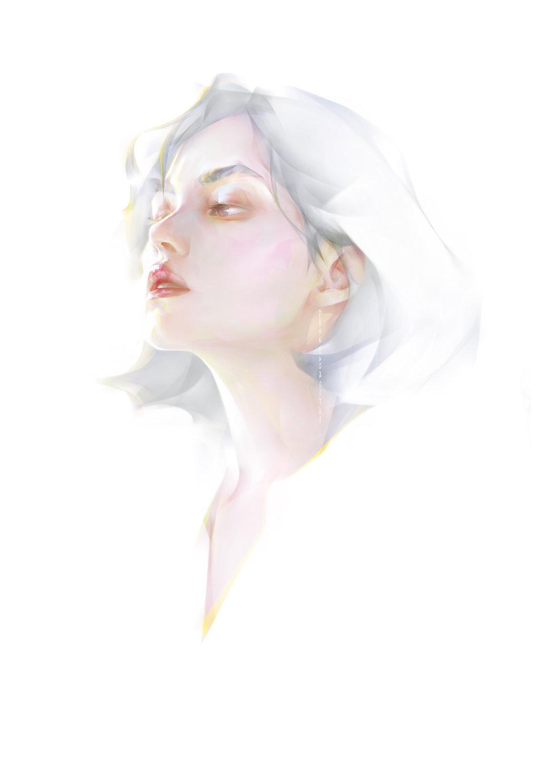 干净的笔触切割叠加画法塑造人物惊艳且舒服插画师dannylailai