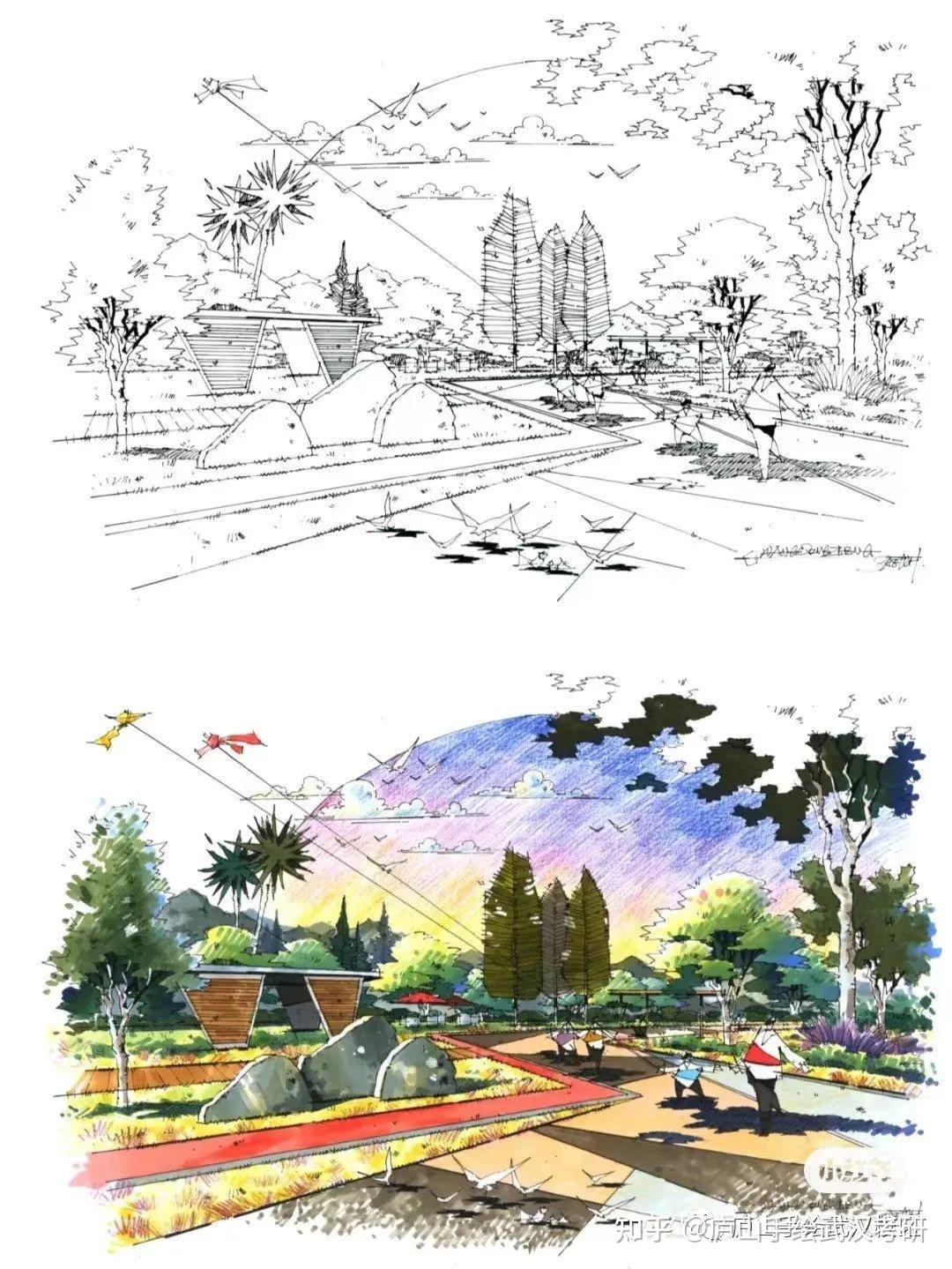 高清步骤领取,超多景观设计手绘效果图! - 知乎