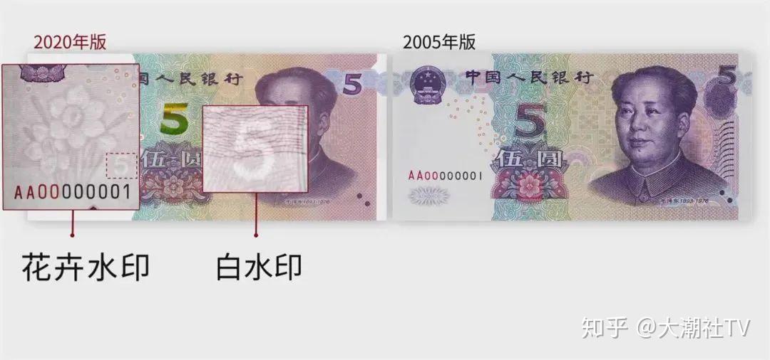 今天发行,2020最新版5元纸币来了,多图比较新旧版本变化。 - 知乎