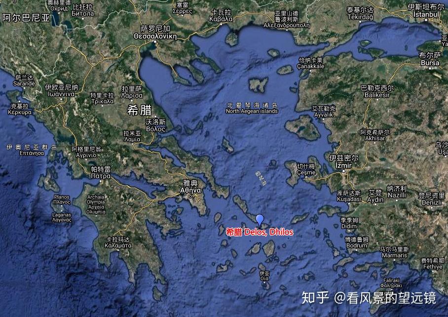 提洛岛地理位置,在爱琴海南部的群岛中央,远离雅典▼神王宙斯和十二