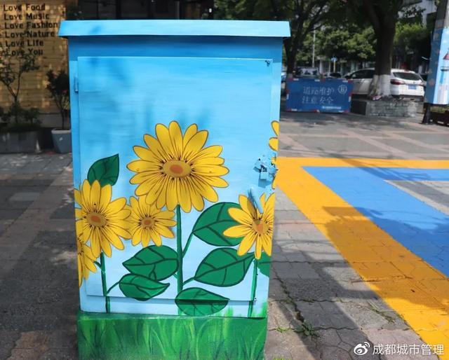 "住在附近的张阿姨发现,曾经的老旧电线杆,电表箱和空白墙体上都被绘