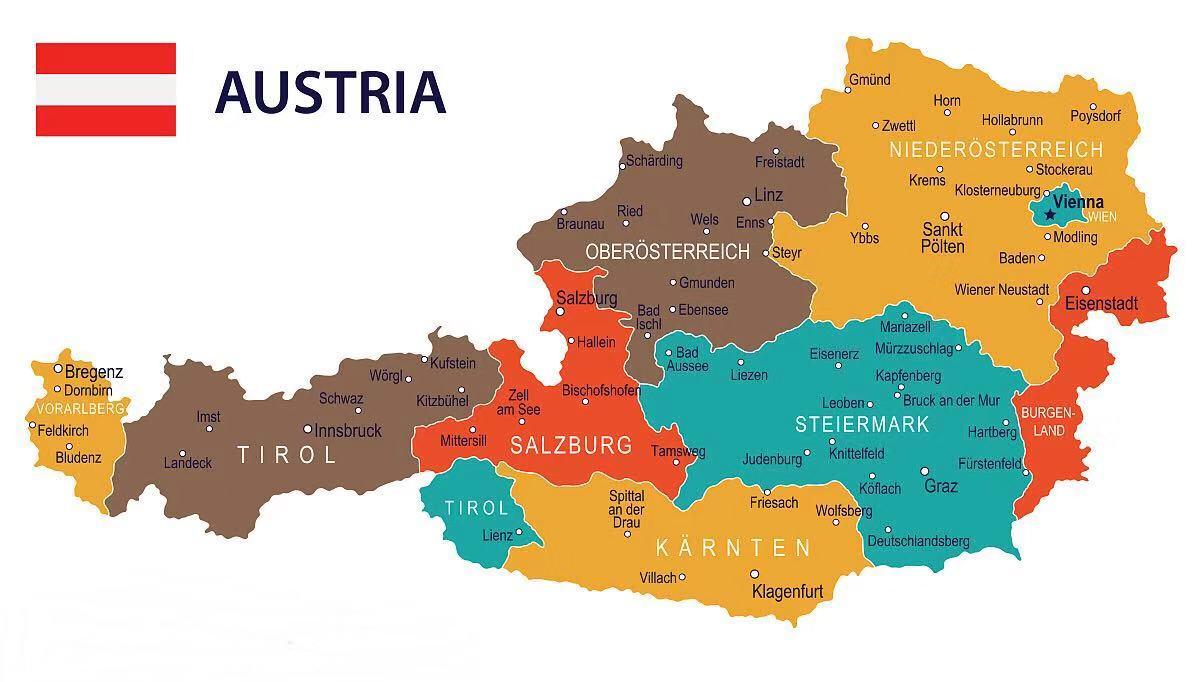 奥地利版图图片