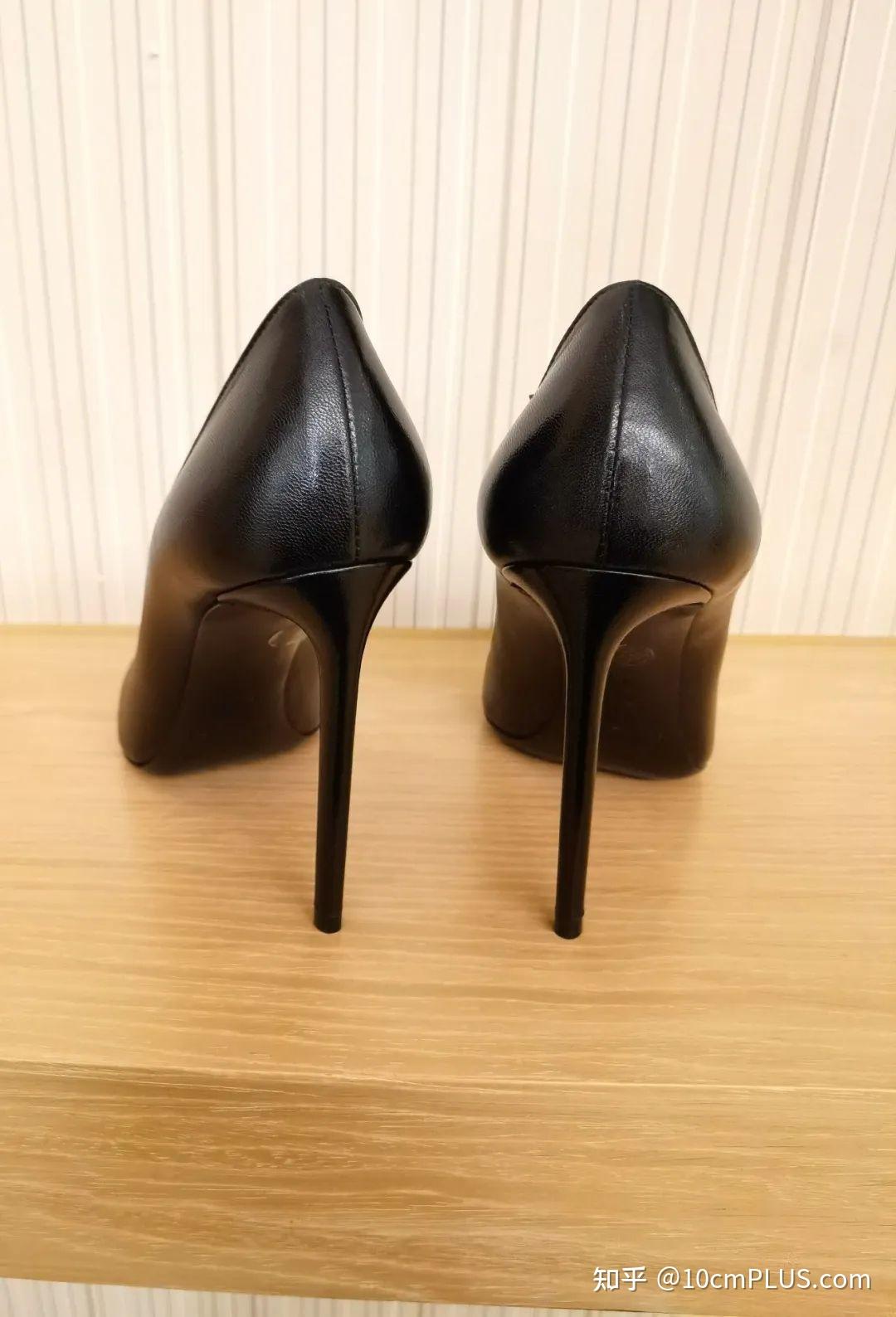 ysl黑色尖头高跟鞋12cm