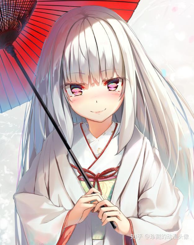 动漫头像活泼开朗的和风美少女笑容里充满了正能量