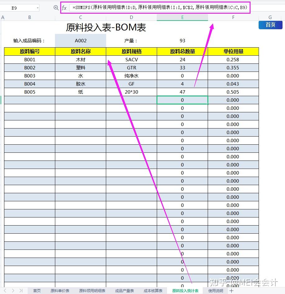 不會成本核算遭嫌棄excel成本核算系統帶公式自動核算附bom表