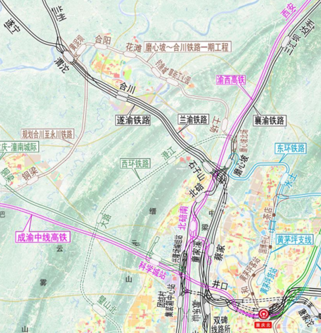 合川城际列车路线图图片