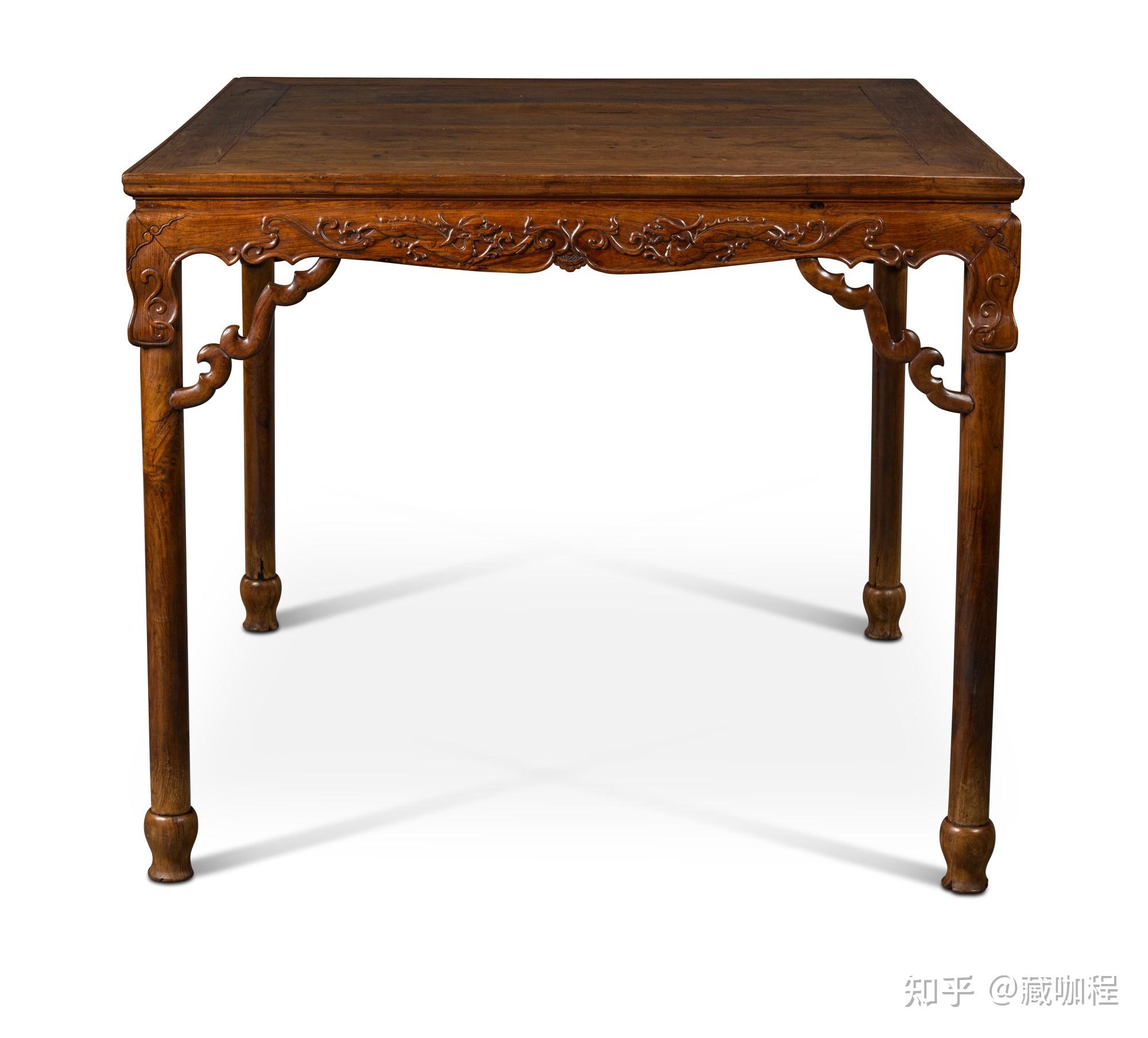 一米见方超宽大,黄花梨螭纹方桌估价百万元