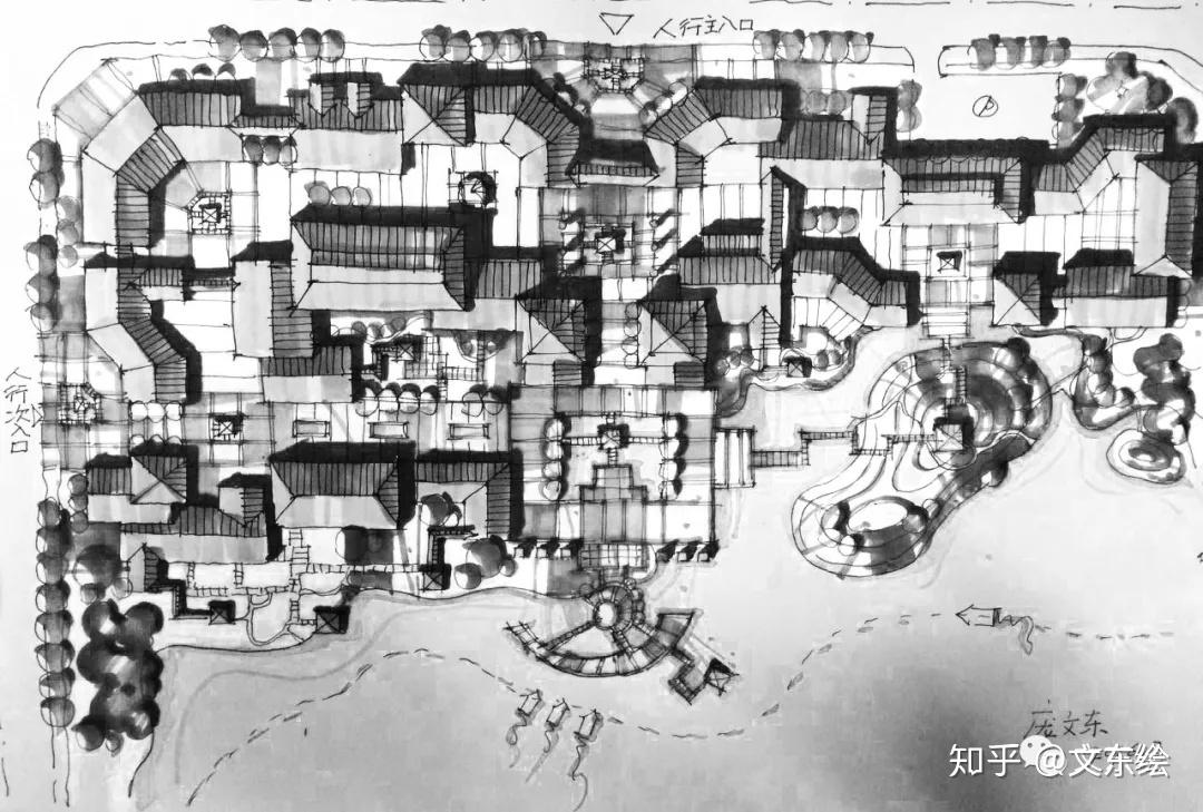 城市规划快题八讲第三讲商业街画法上篇传统商业街10