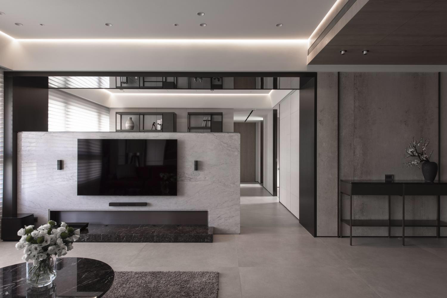 装修效果图案例 155平现代简约风黑白灰经典 - 知乎