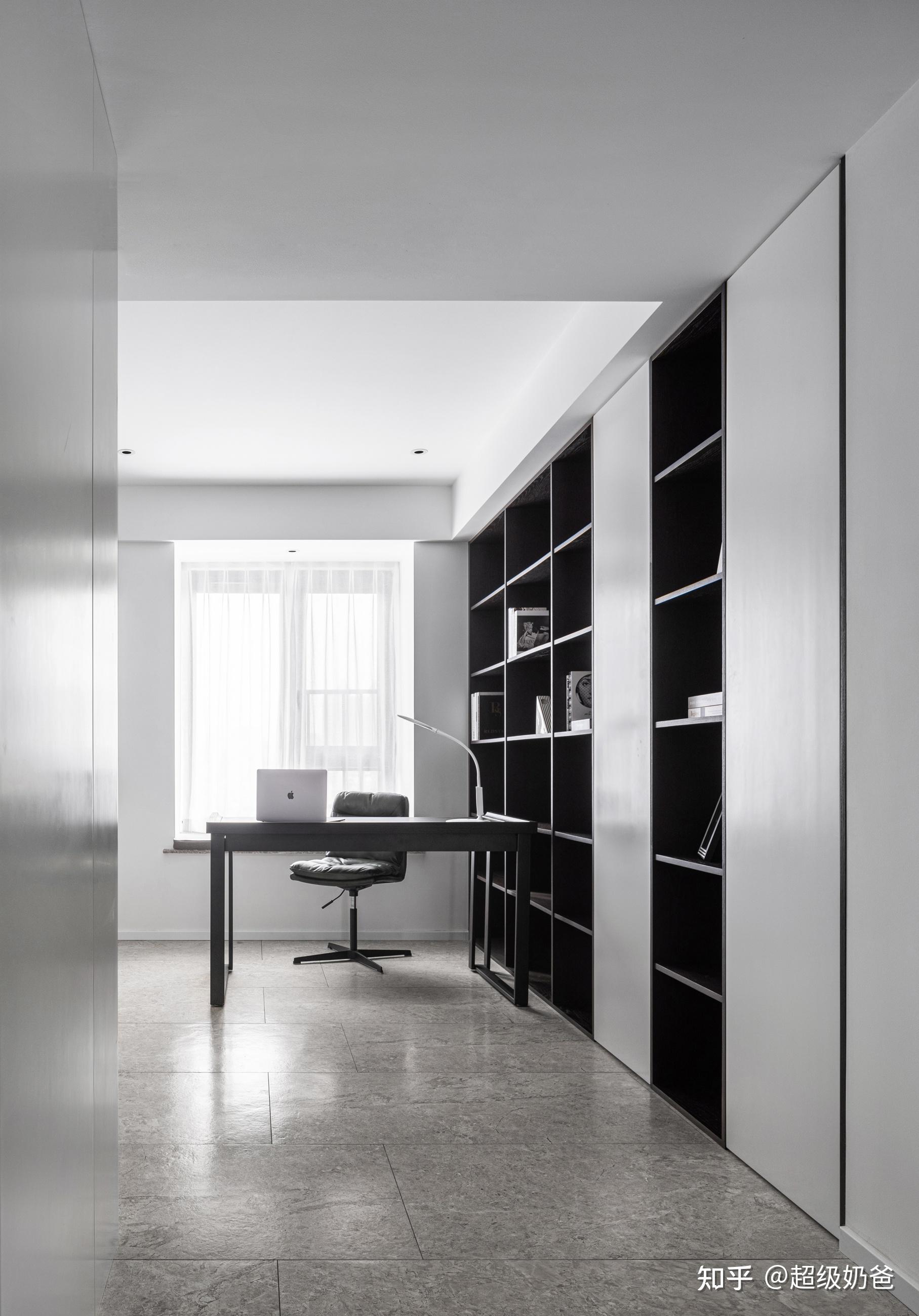 200㎡极简风,落地窗 开放式书房,让生活回归自由舒适!