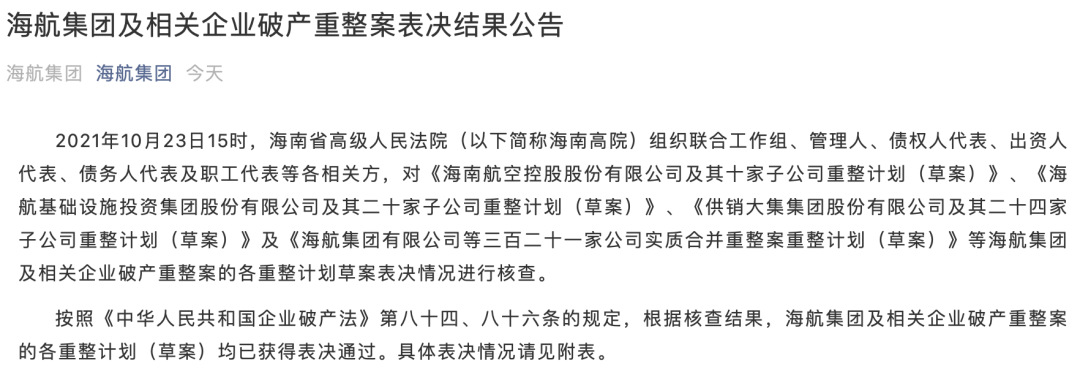 重整高票通過方大集團410億入主海航航空將迎來管理過渡期