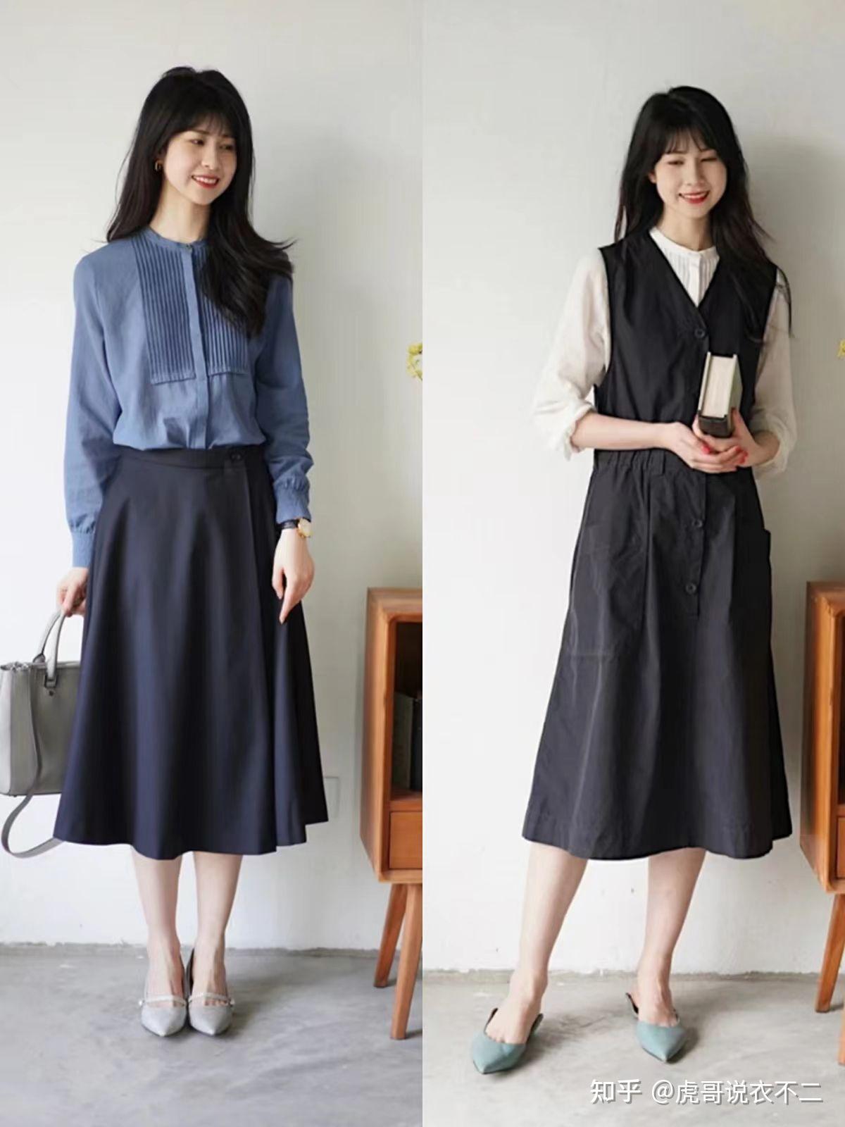 三,掌握"衬衫 裙子"搭配思路,优雅又得体