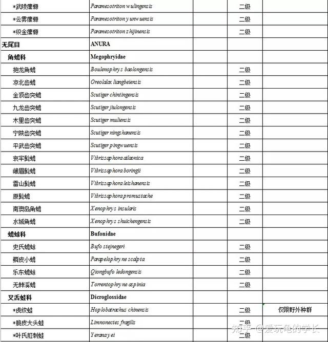 野生动物名录2020图片