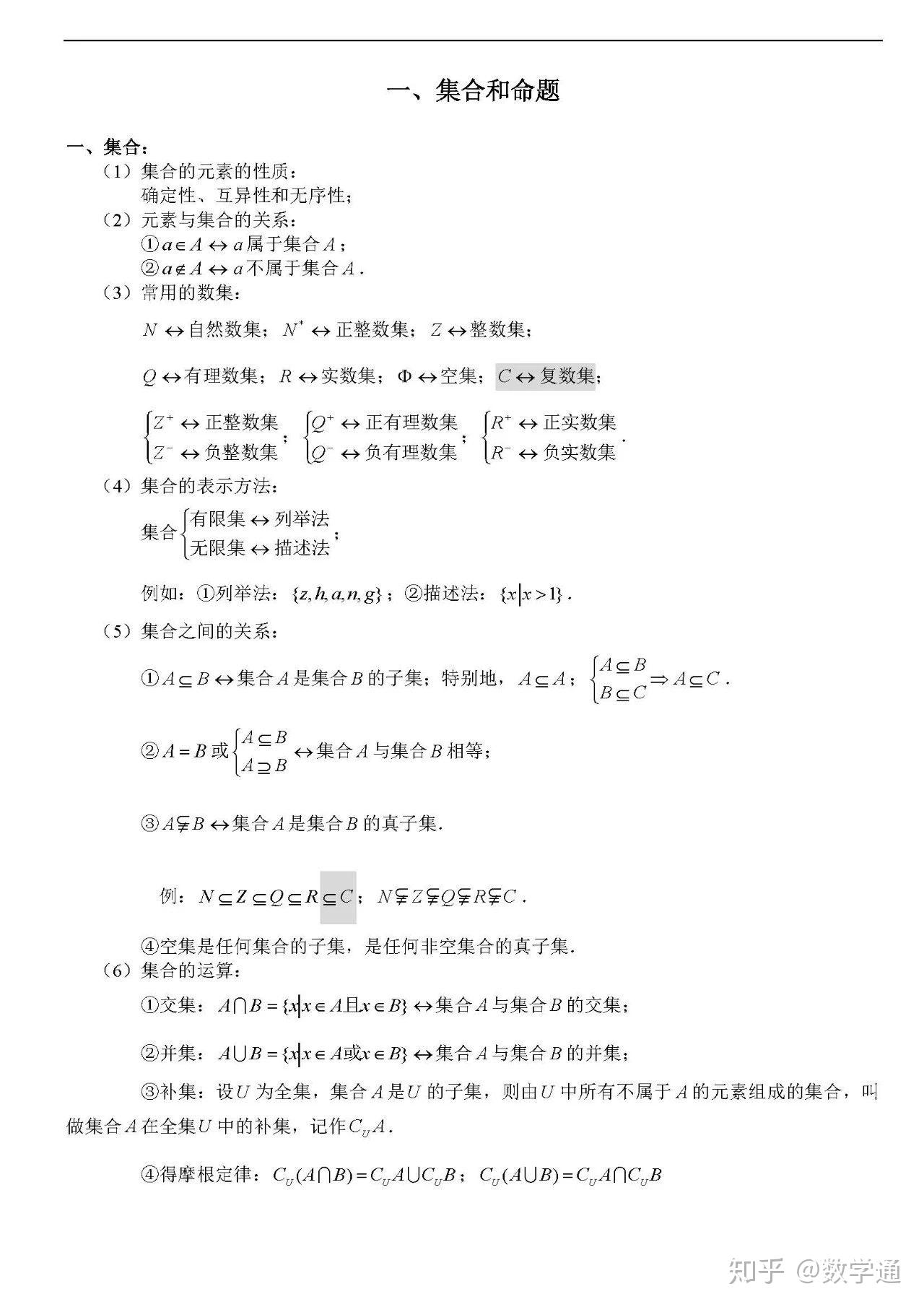 高中数学:高一课本知识点汇总,公式例题讲解都有 - 知乎