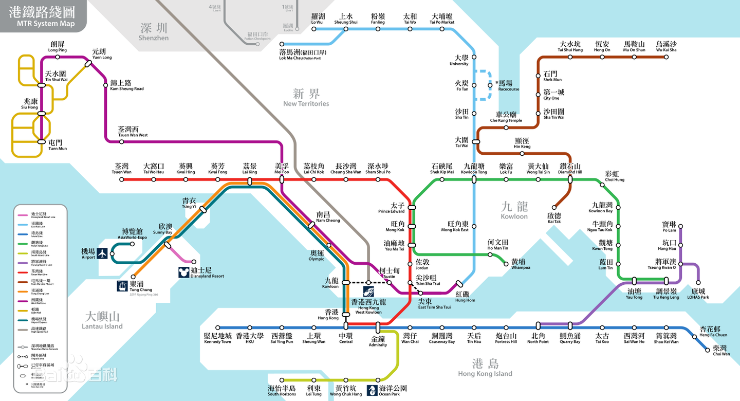 港铁路线图2021高清图片