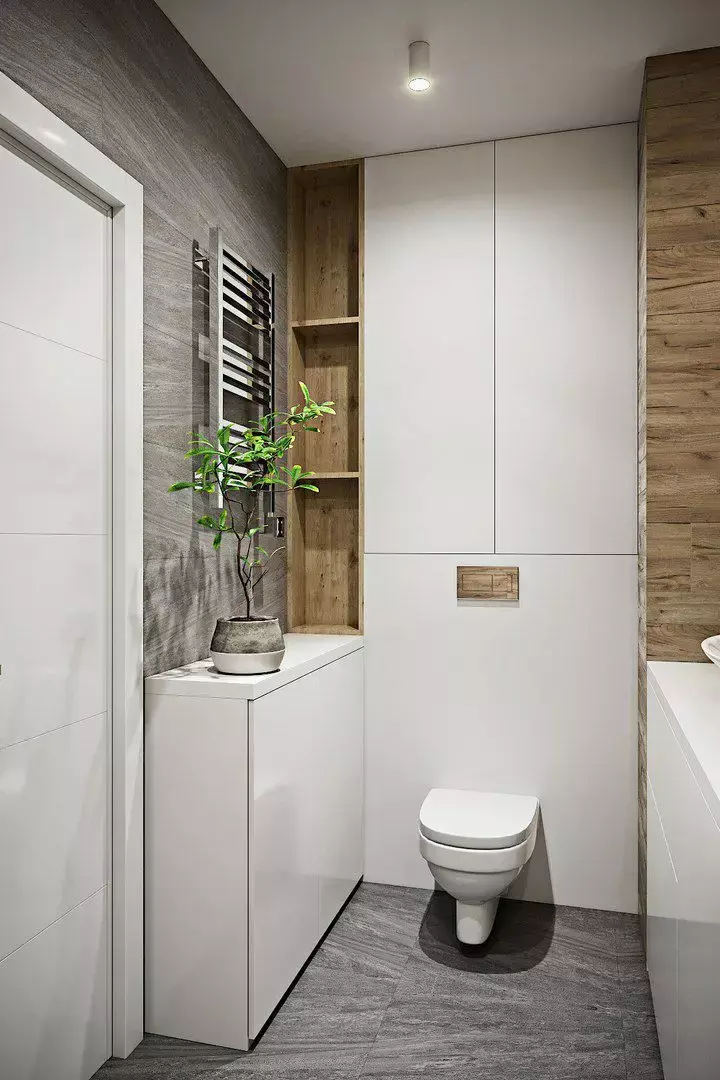 因为卫生间本身湿气较重,带有柜门的吊柜就是最佳的选择.