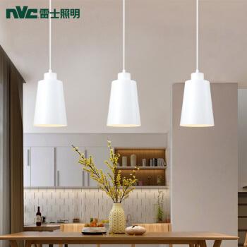 00 雷士(nvc)餐厅灯吊灯三头现代简约吊灯 led吧台创意灯 长方形盘底