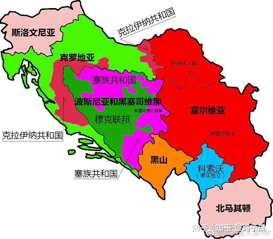 南联盟地图中文图片
