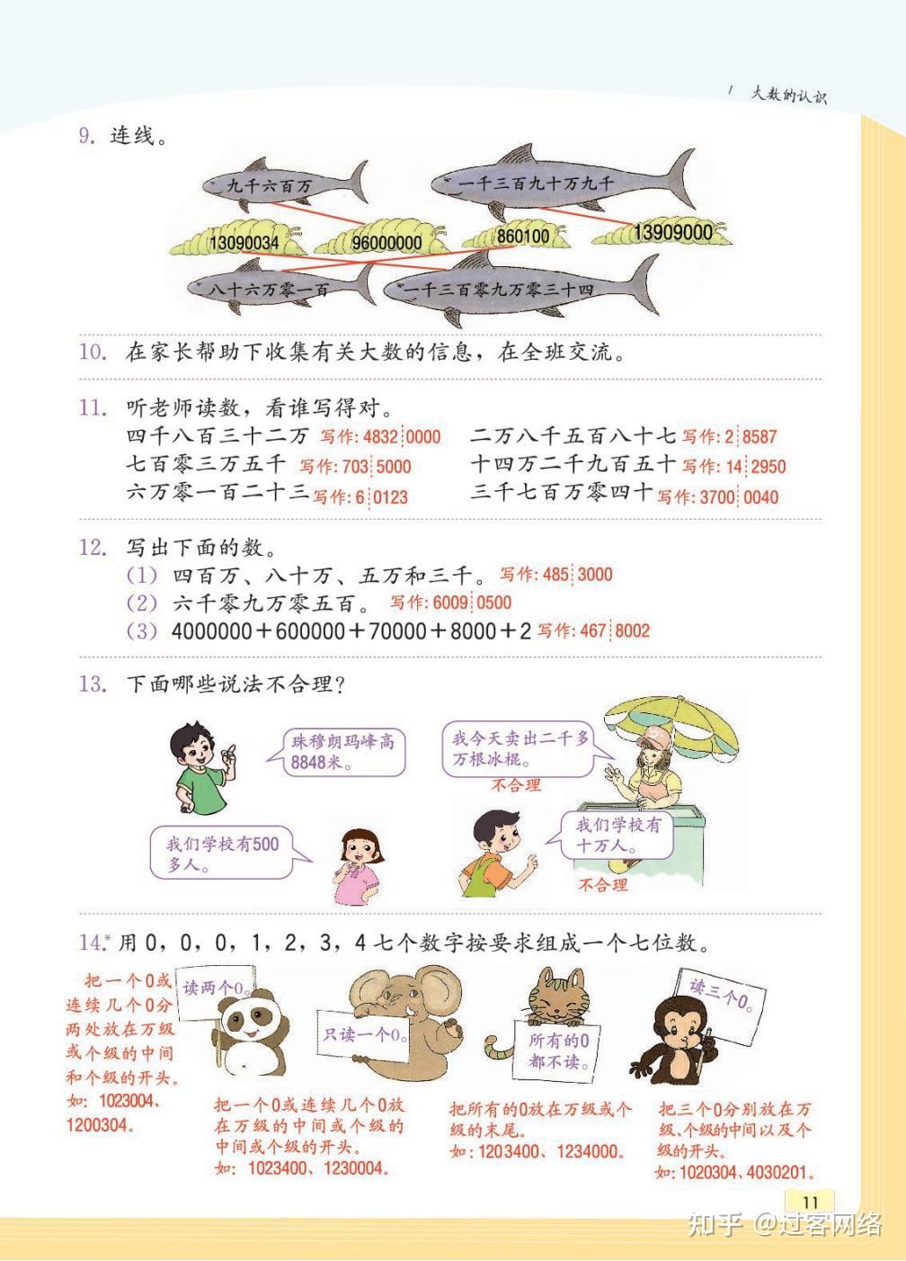人教版数学四年级上册教材一点通