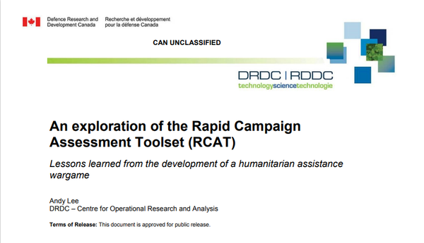 《快速战役评估工具集（RCAT）的探索 - 开发人道主义援助兵棋推演的经验教训》27页技术报告，加拿大国防研究与发展部 - 知乎