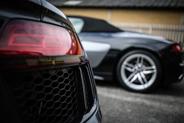 奥迪r8v10豪车车展1