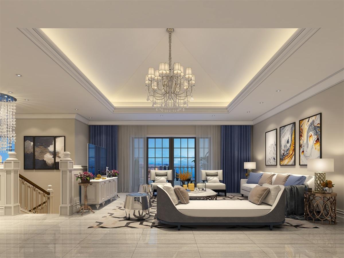 大连长海县私家别墅简欧装修恒点装饰独家设计