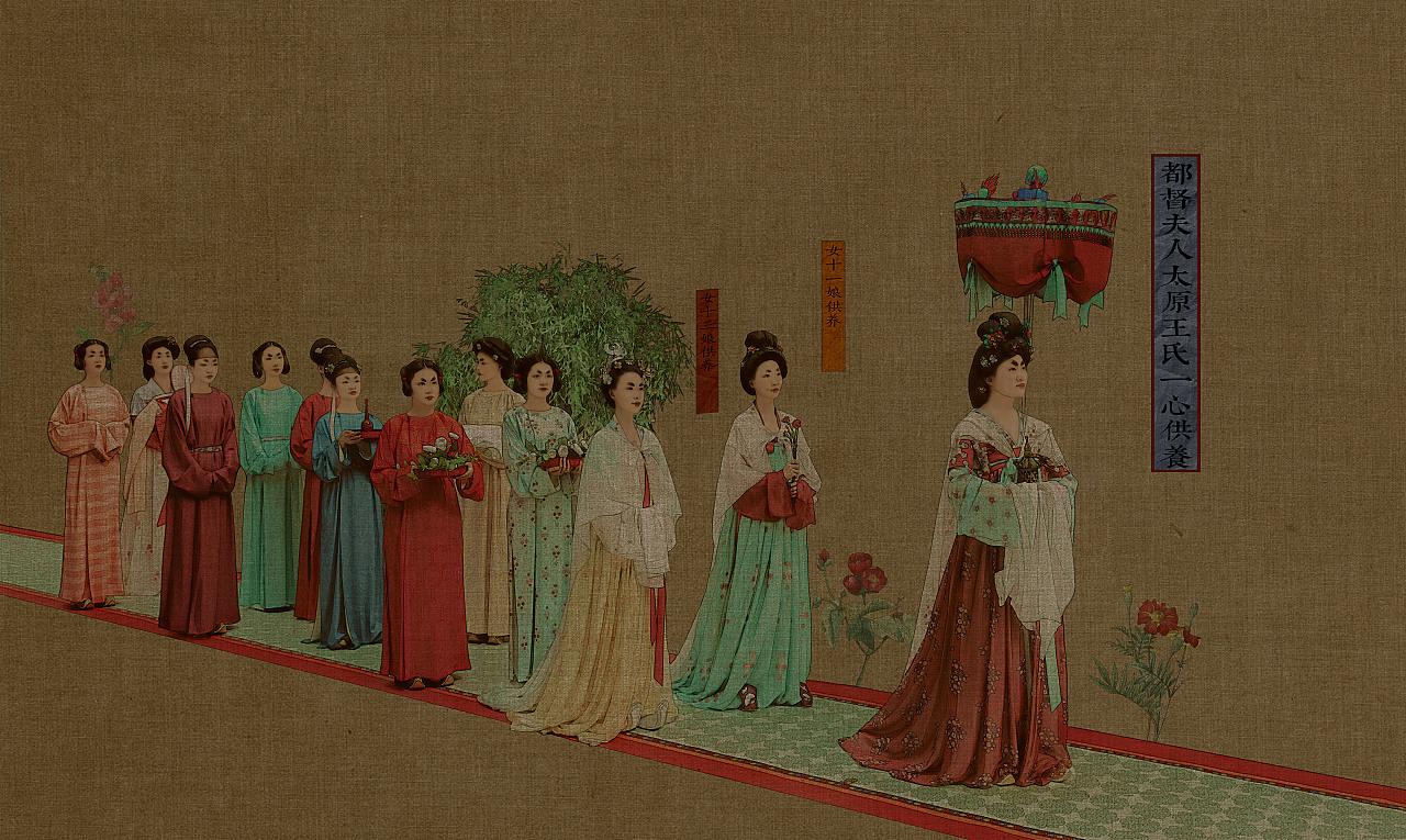 都督夫人礼佛图(甬道南壁)