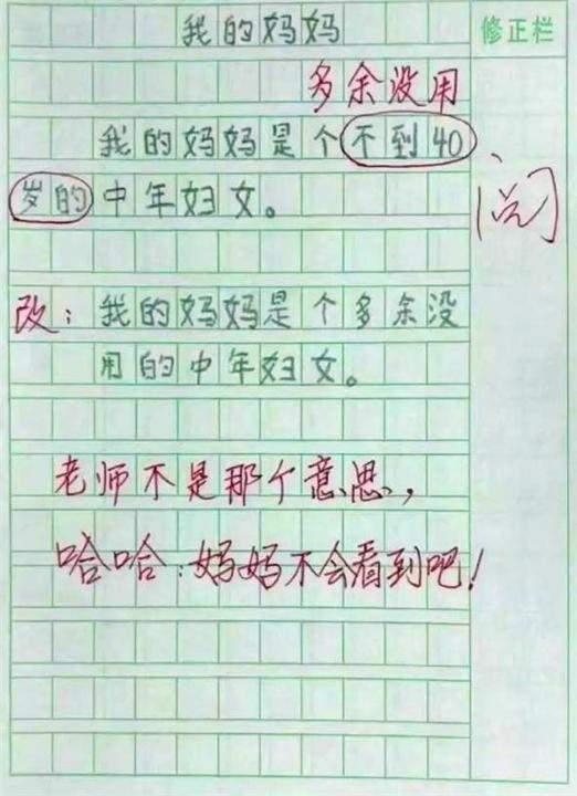 我媽已經三天沒打我了小學生奇葩作文爆紅網友都是人才