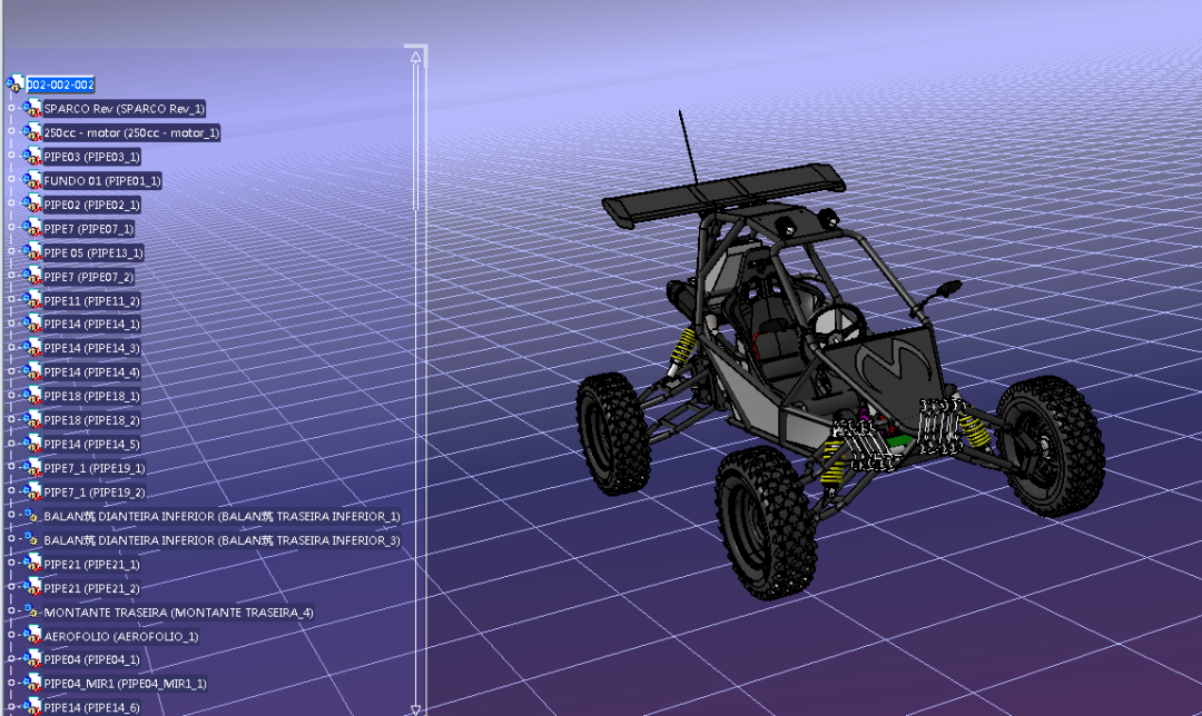 卡丁賽車kartcross250ccblack單座鋼管車3d數模圖紙stp格式