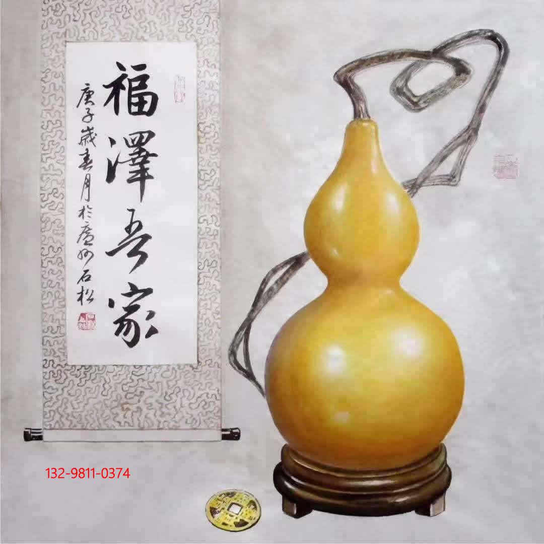 周金阊 ,陈石松等名家葫芦画欣赏:五福临门,福禄到家