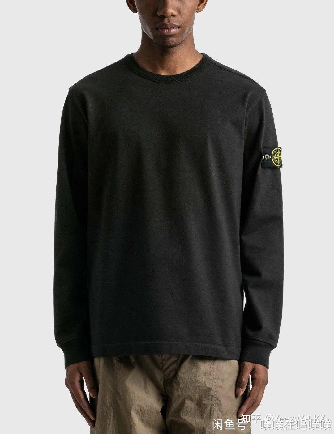 真假对比stoneislandss22logotee石头岛经典刺绣指南针袖标宽松圆领