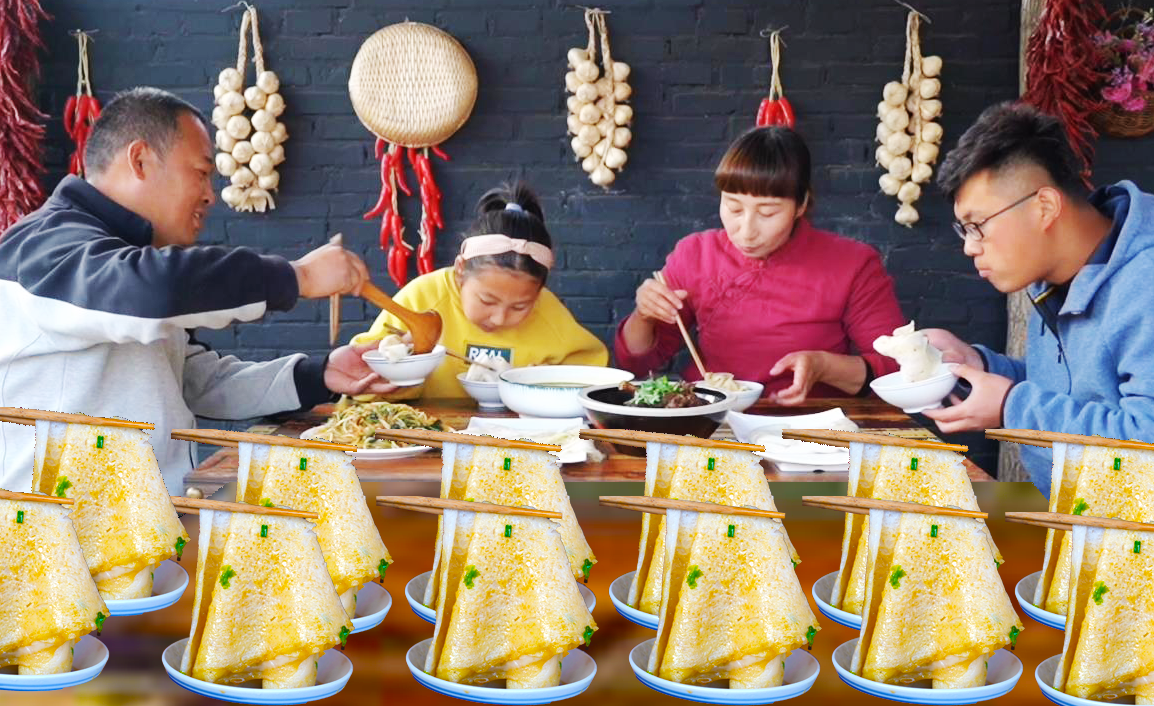 磊哥买颗猪头春姐卤一锅做肉夹馍馍酥肉香搭小米粥吃过瘾了