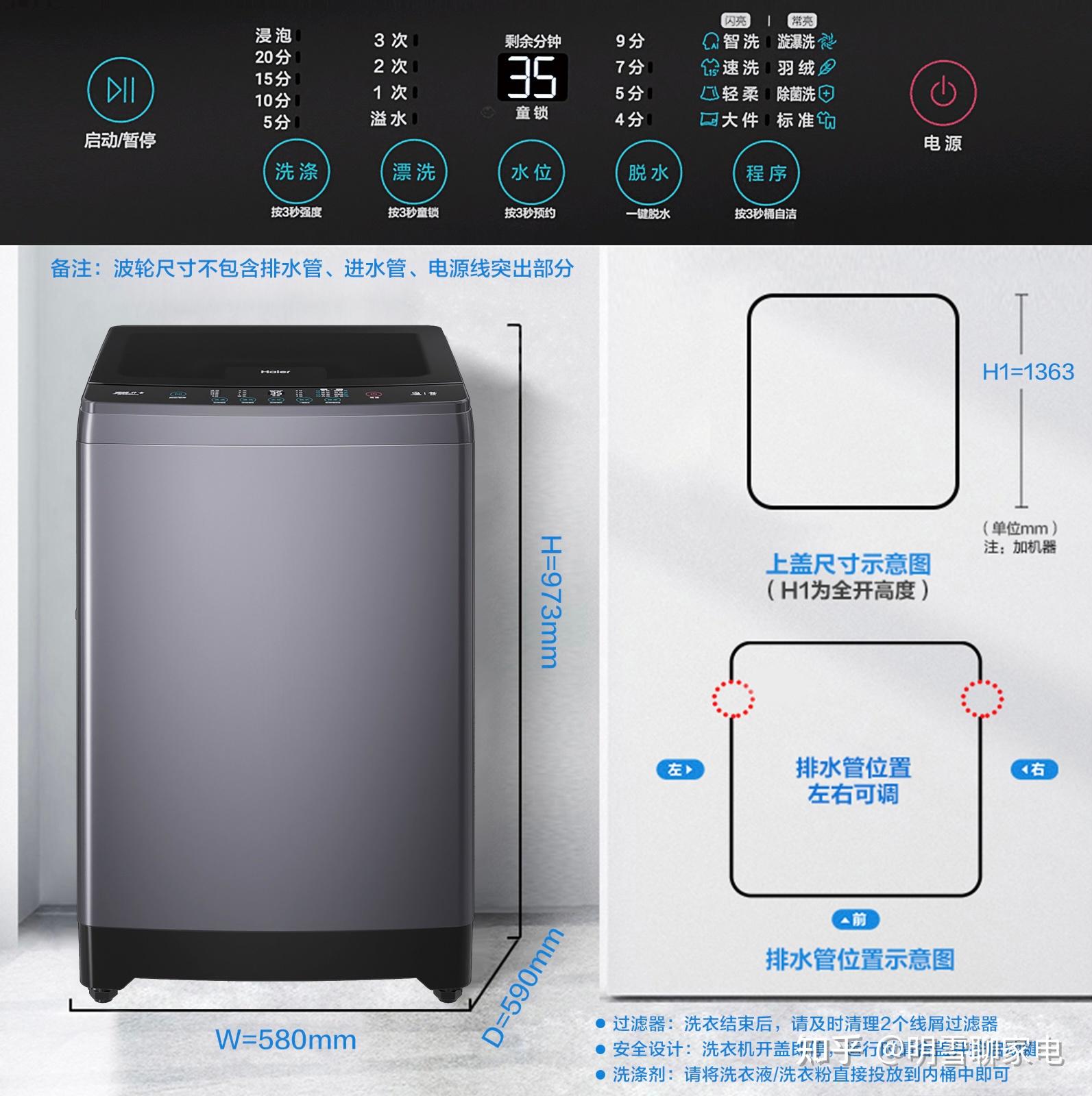 滚筒洗衣机尺寸最小图片