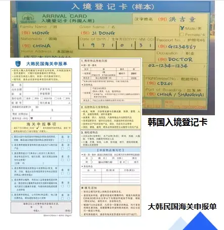 韩国海关申报单图片