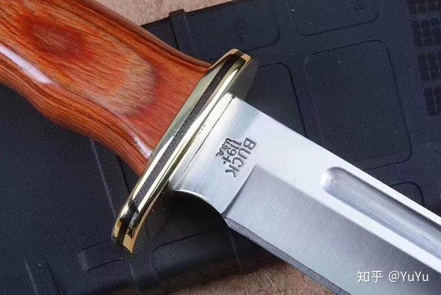 巴克119brs黄铜木柄直刀