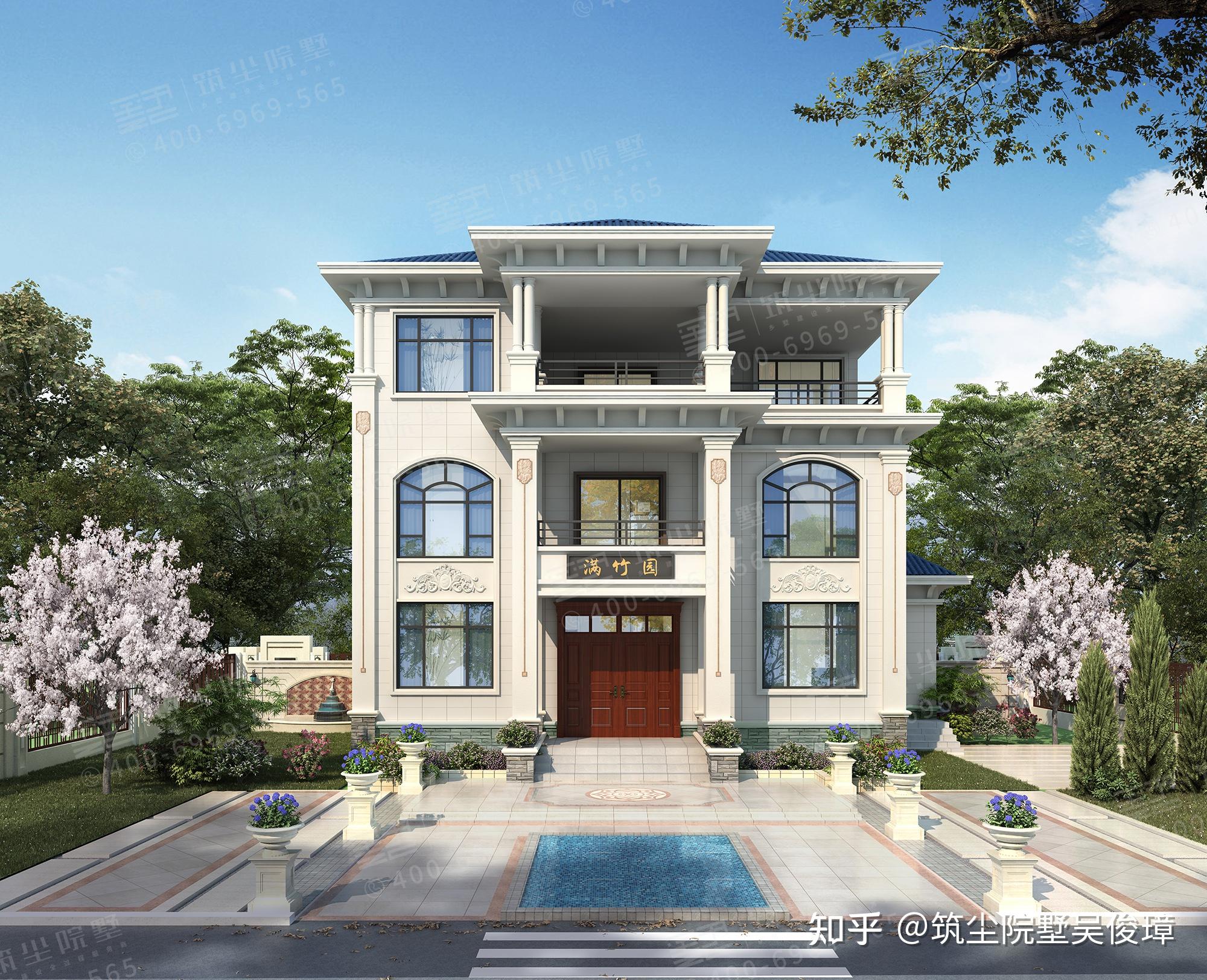 豪华三层农村别墅设计典雅欧式风格光看外观就很气派