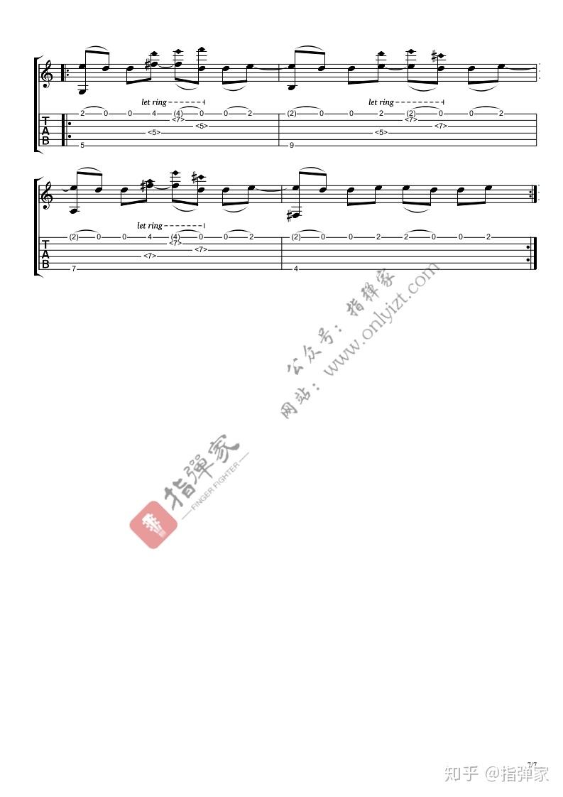 附谱精品closerparis吉他指弹独奏