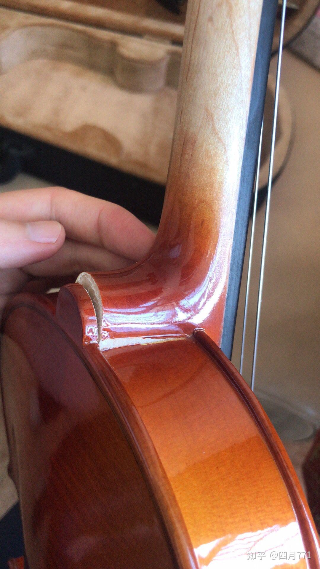 新买的小提琴琴颈开裂商家拒绝退换货求鉴定