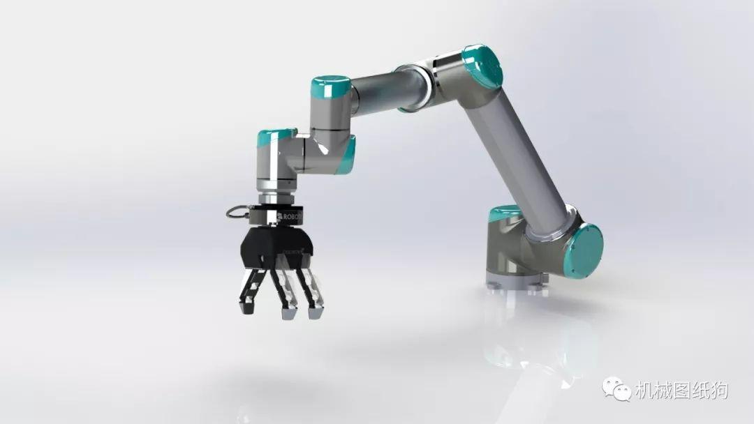 机器人ur10robotiq3爪机械臂3d图纸solidworks设计