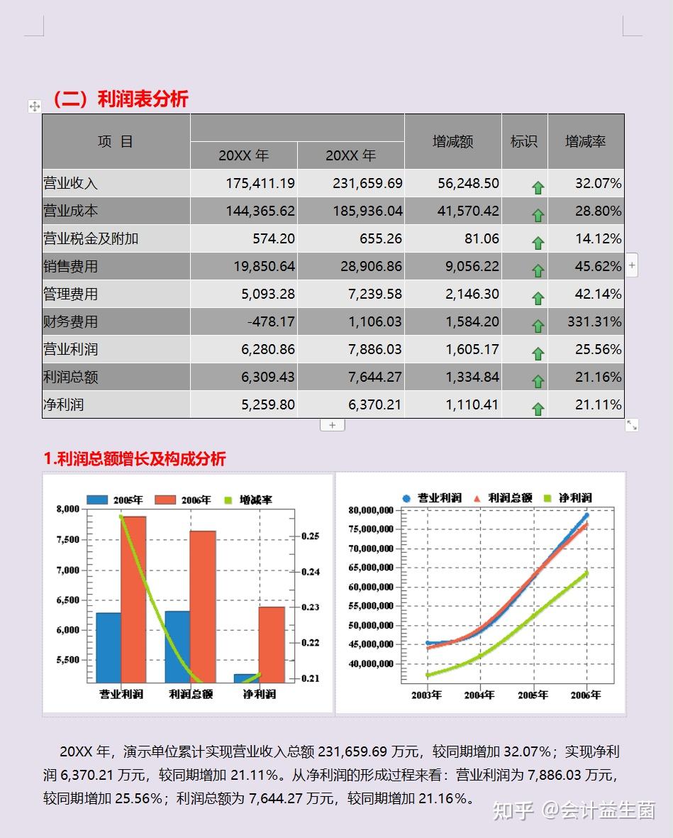 企業年度財務分析報告模板表格圖表完整分析建議收藏