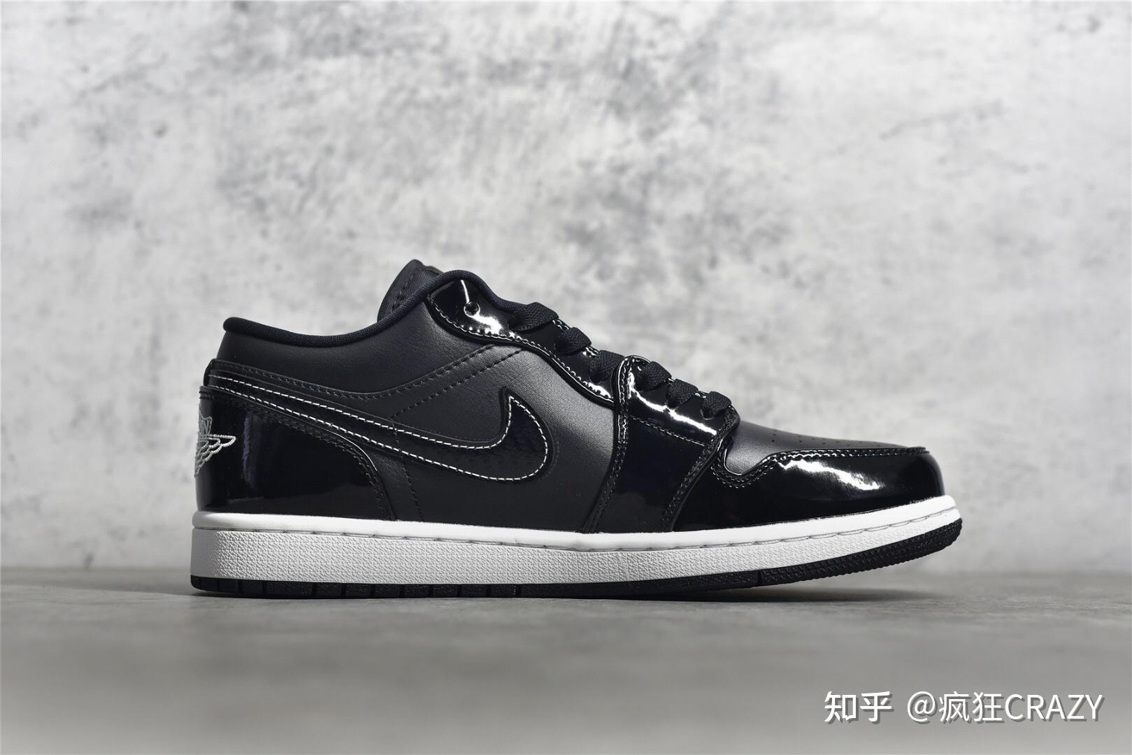 乔丹全明星黑漆皮airjordan1lowseaswaj1低帮球鞋