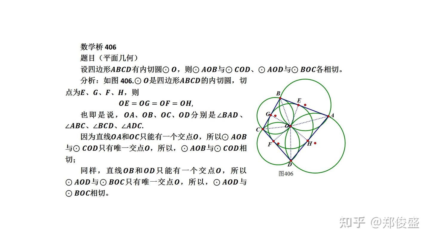 数学桥406平面几何 四边形内切圆 圆相切 - 知乎