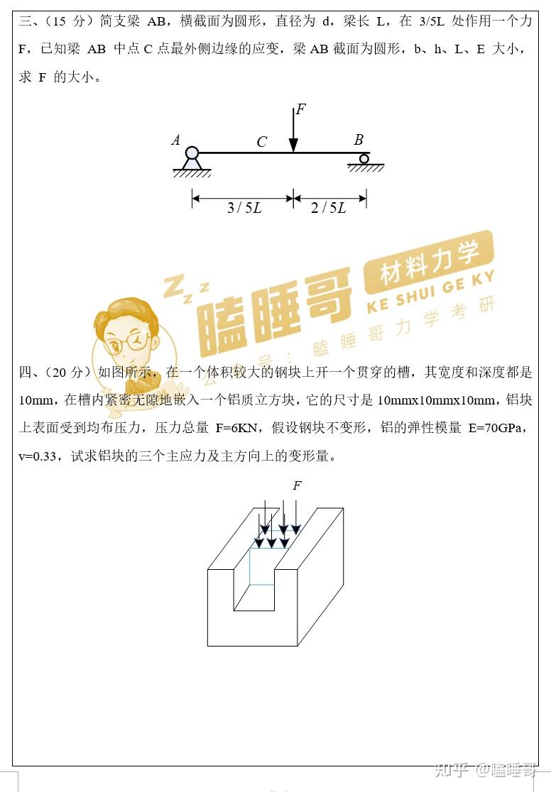 真题分享—四川大学大学833材料力学 - 知乎