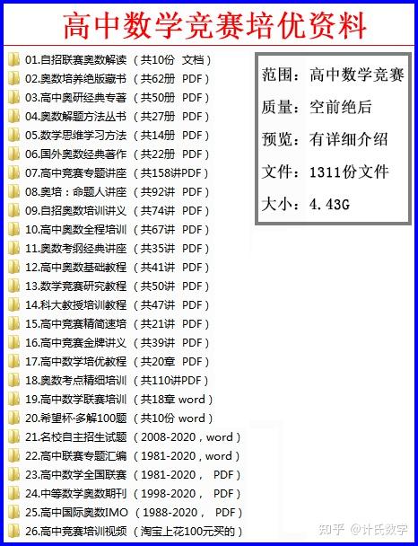 高中奥林匹克数学竞赛imo培优教程 知乎